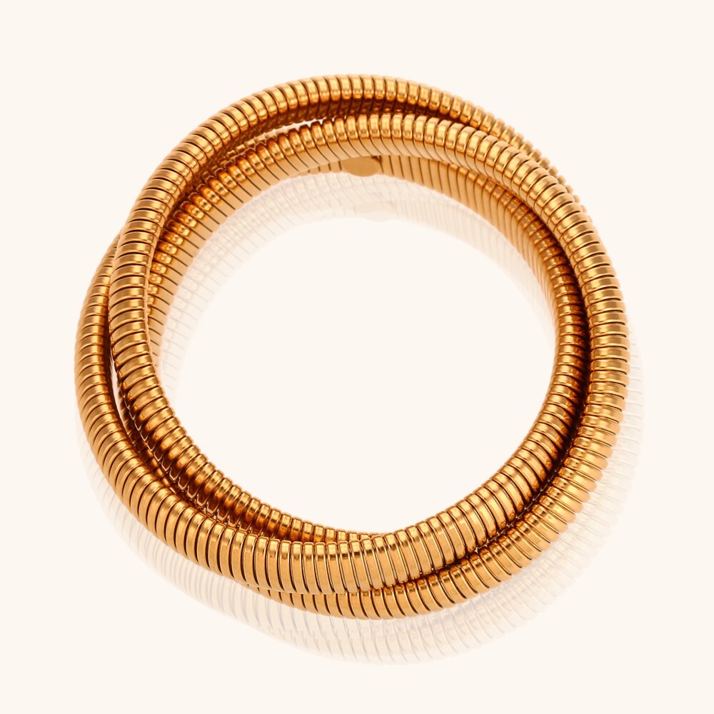Three-Layer Winding Elastic Chain Gold/Silver Color Stainless Steel Bracelet