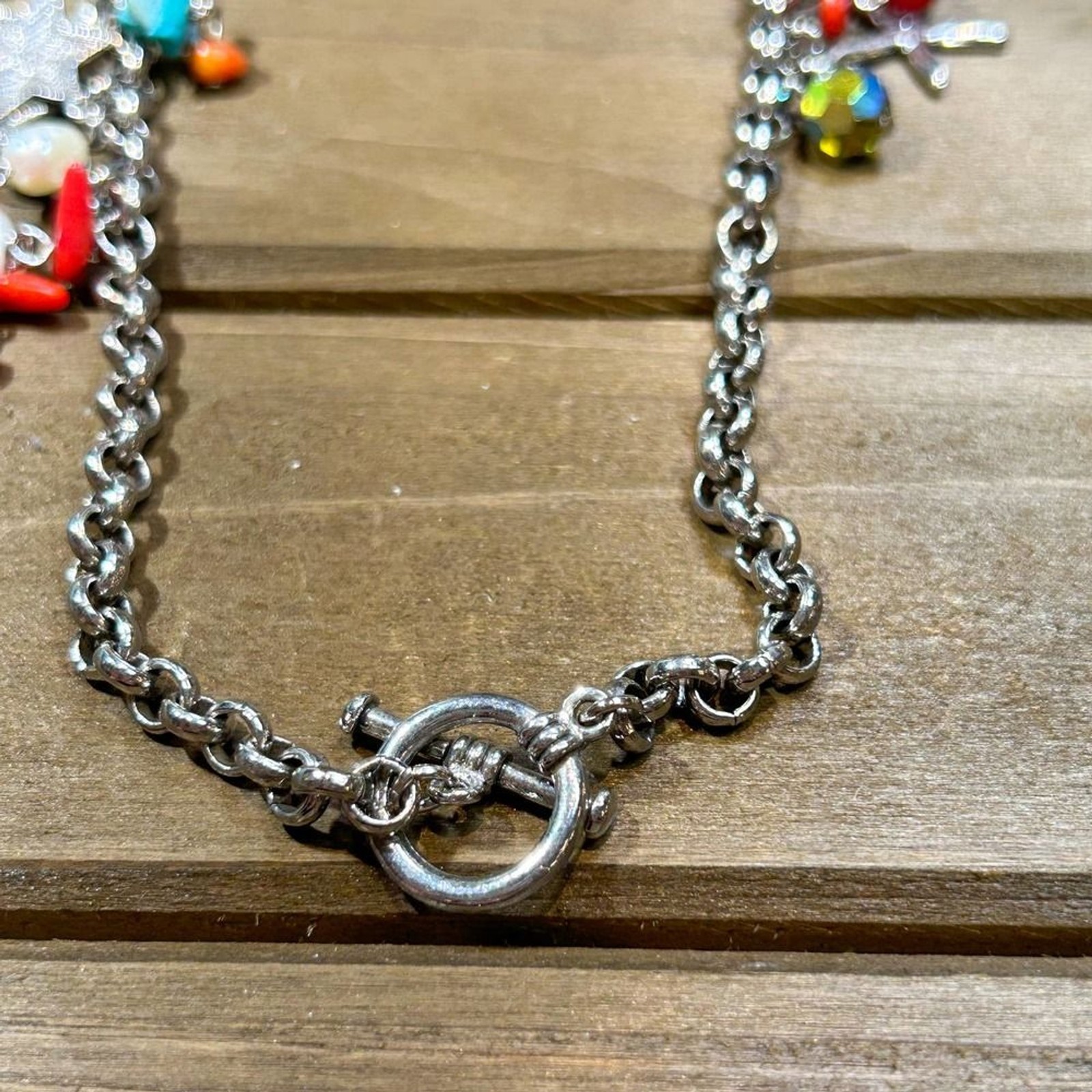 Choker Length Charm Necklace Beach Ocean Nautical Themed 15″ Shell Fish Pearl
