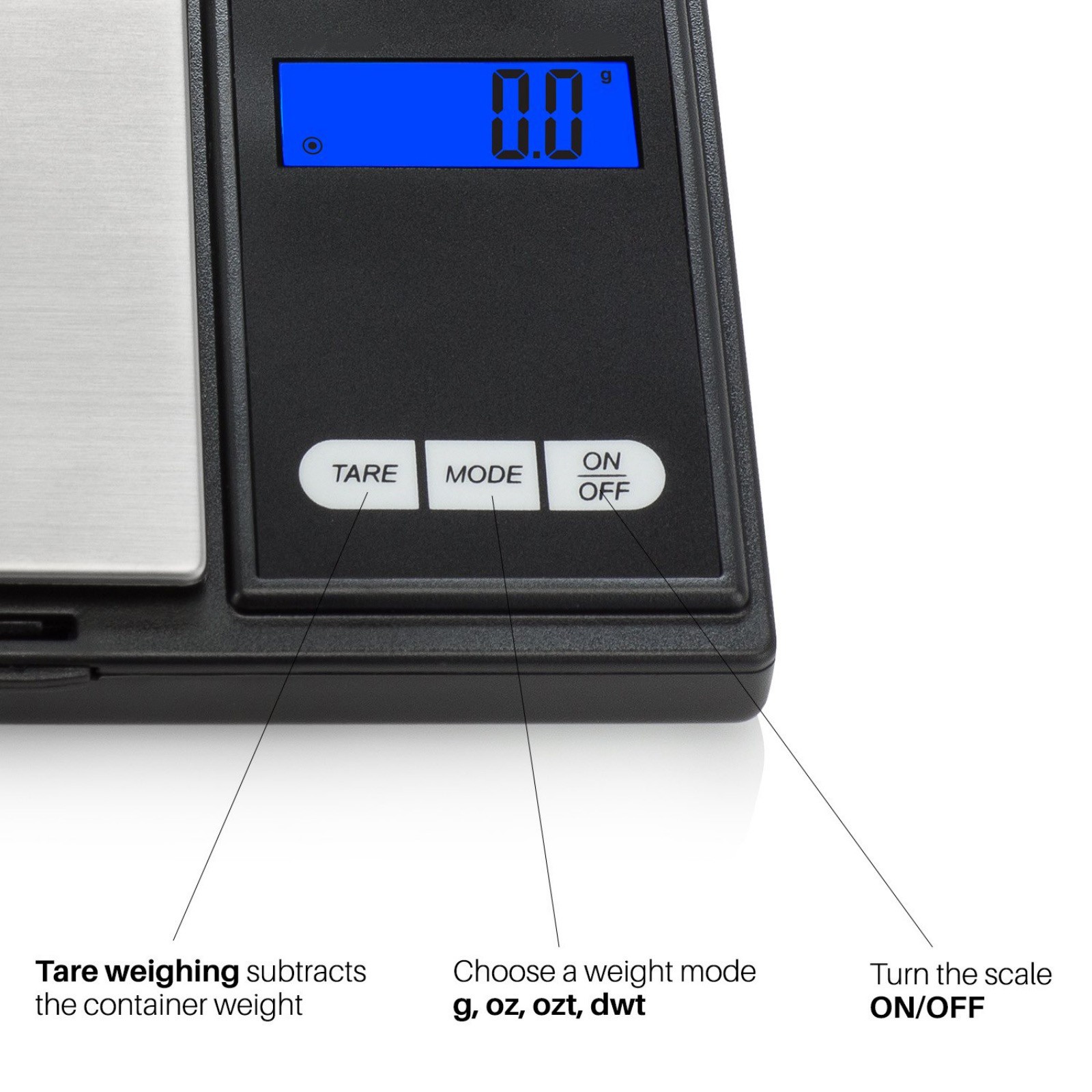 Digital Scale 1000g/0.1g Pocket Size with 6 Units Grams Ounces Grains Carats
