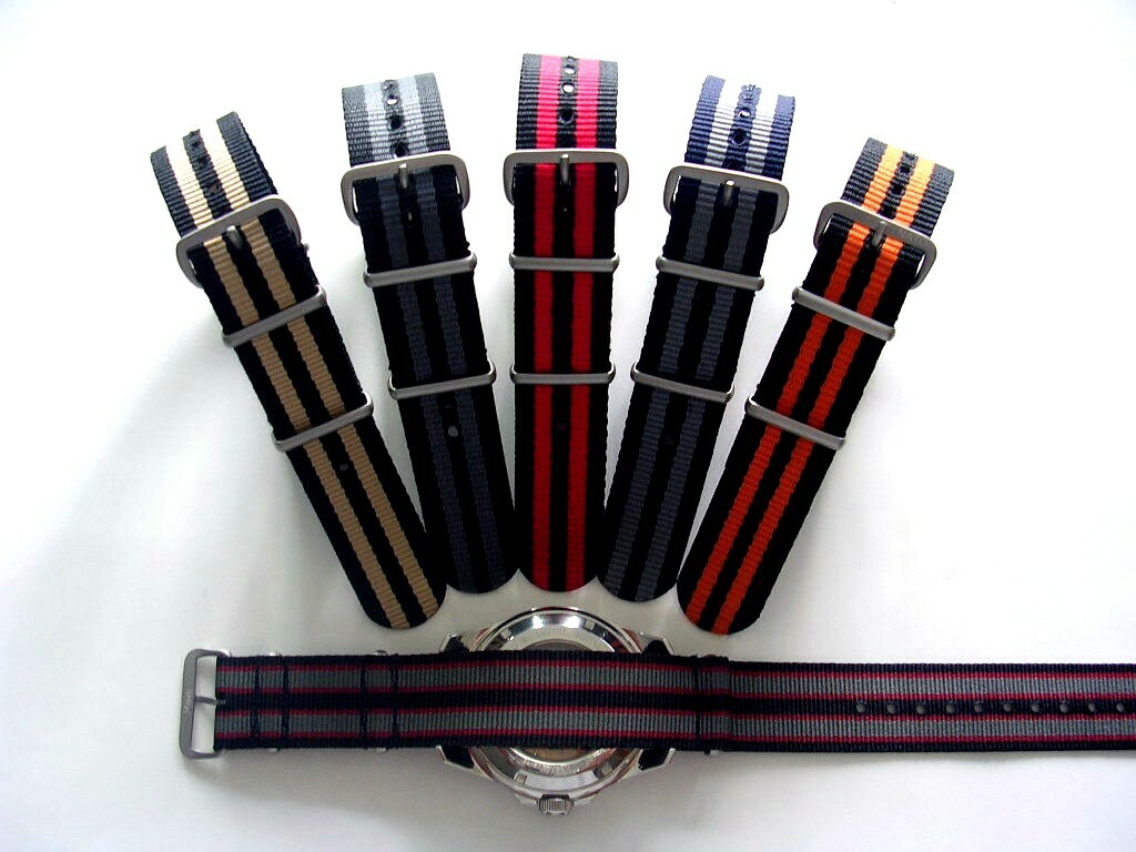 20mm Dark Grey SS NATO G10 Premium nylon watchband strap 2pak RAF Bond IW SUISSE