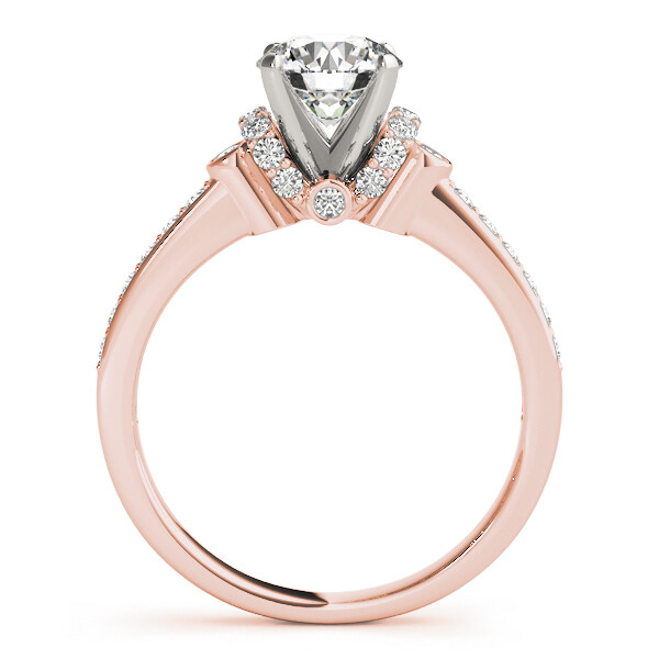 1.35 Ct Round Real Cut Moissanite Engagement Ring 14K Solid Rose Gold Size 8.5