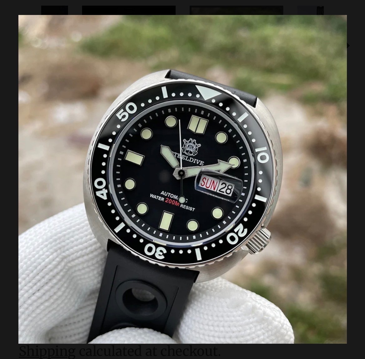 STEELDIVE SD1972 Black Dial Automatic Mov. Ceramic Bezel Mens Sport Diver WaterP