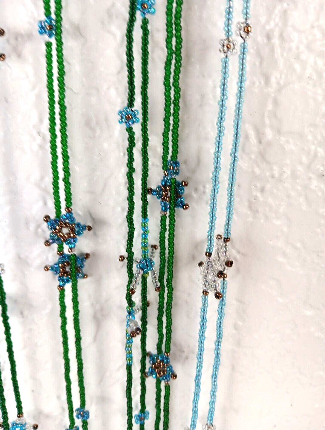 Lot of 15 Multi Colored Dainty Seed Bead Necklaces Stars & Flowers 18″ to 29″ L