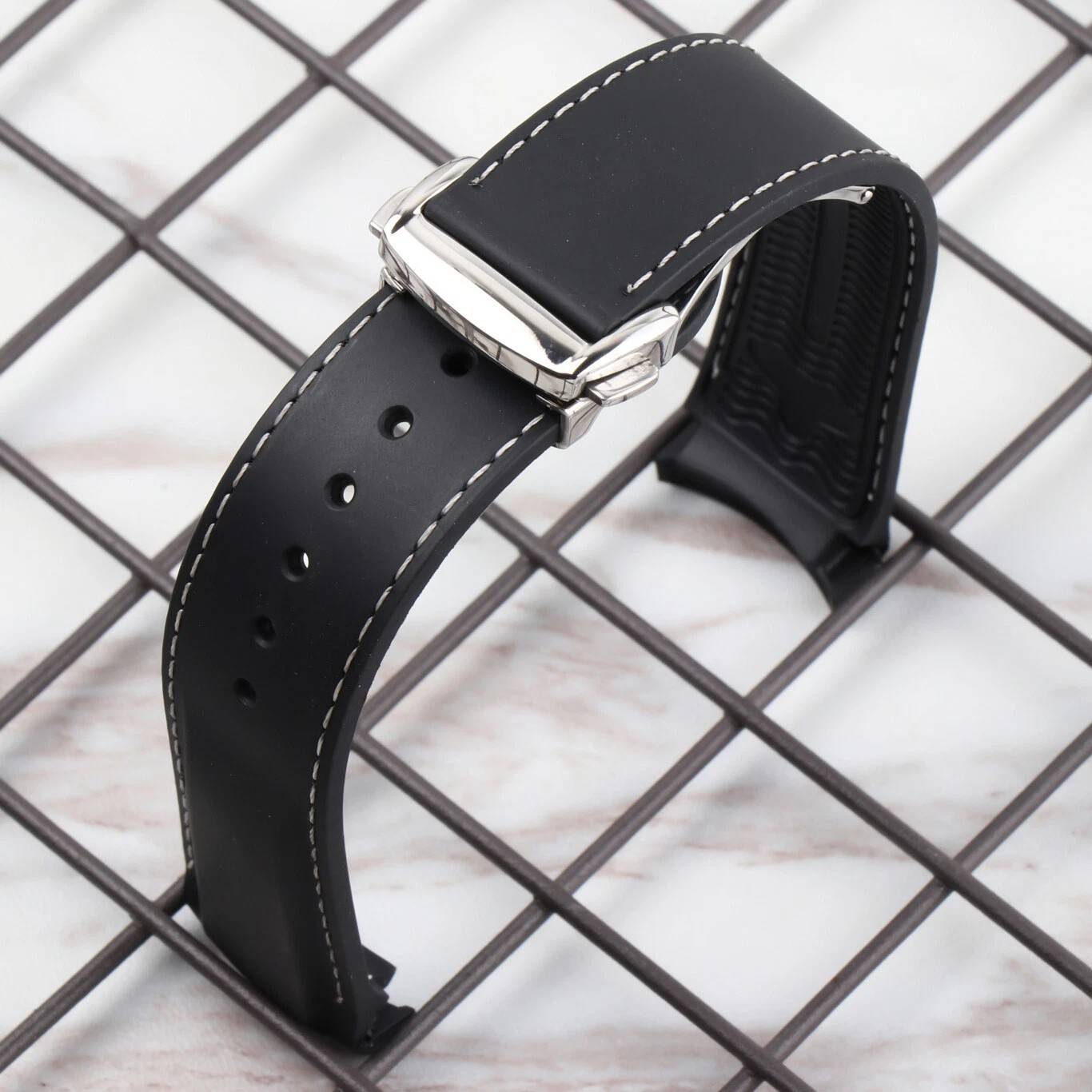 Luxury Silicone Watch Band Strap Curved End Waterproof 19/20/21/22mm Fit 0mega