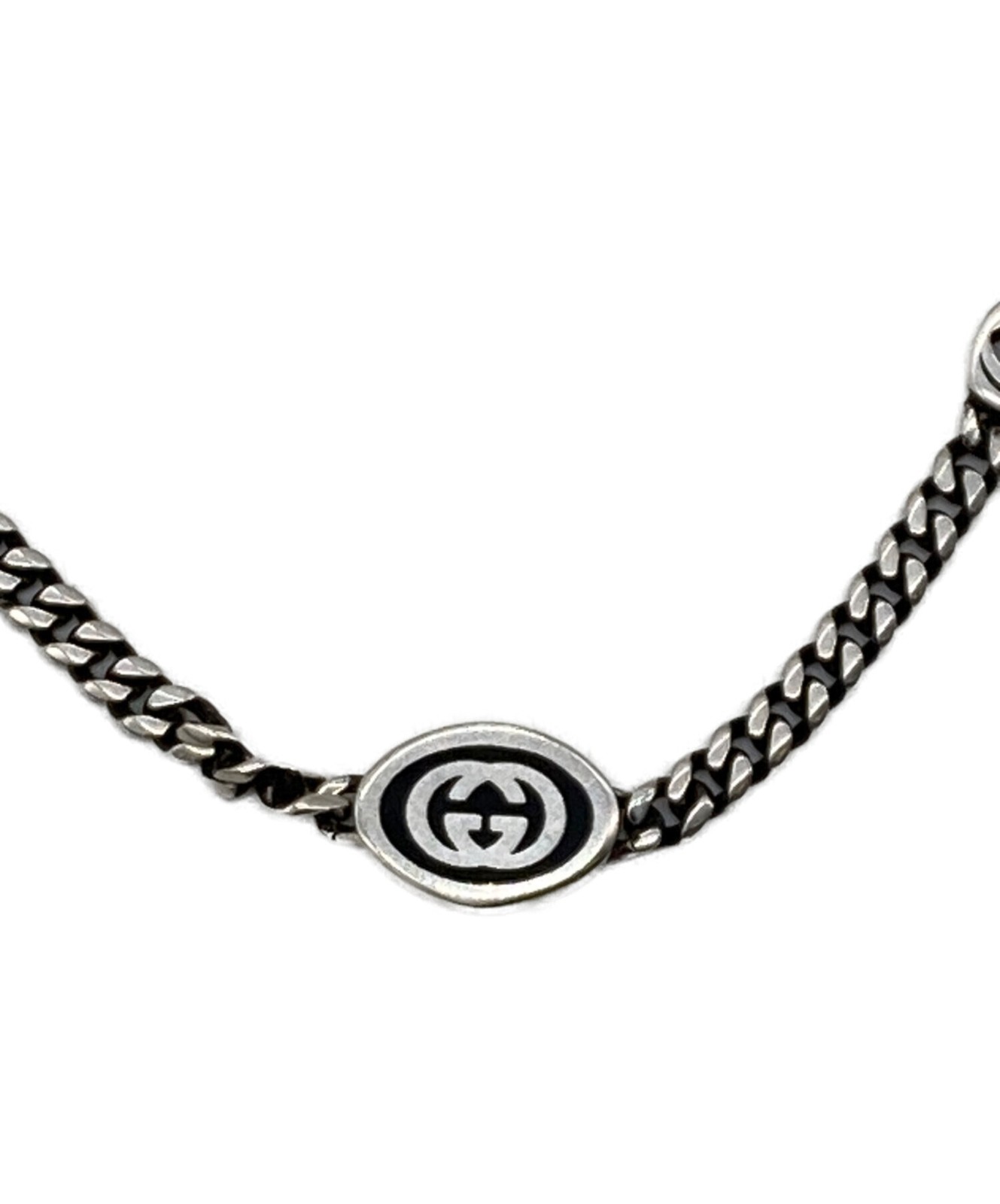 Gucci Interlocking G Sterling Silver 925 Curb Link Bracelet for Men 6.3 in