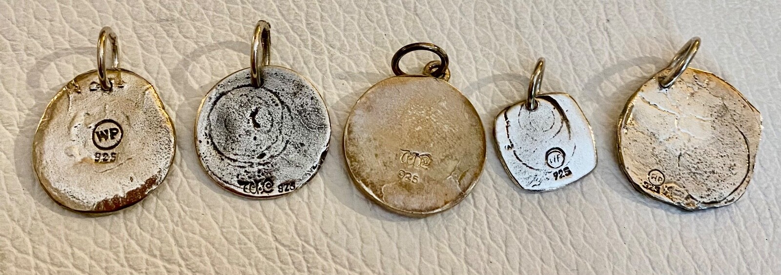Vintage Waxing Poetic Sterling Silver Charms Initial Seal Insignia Letters