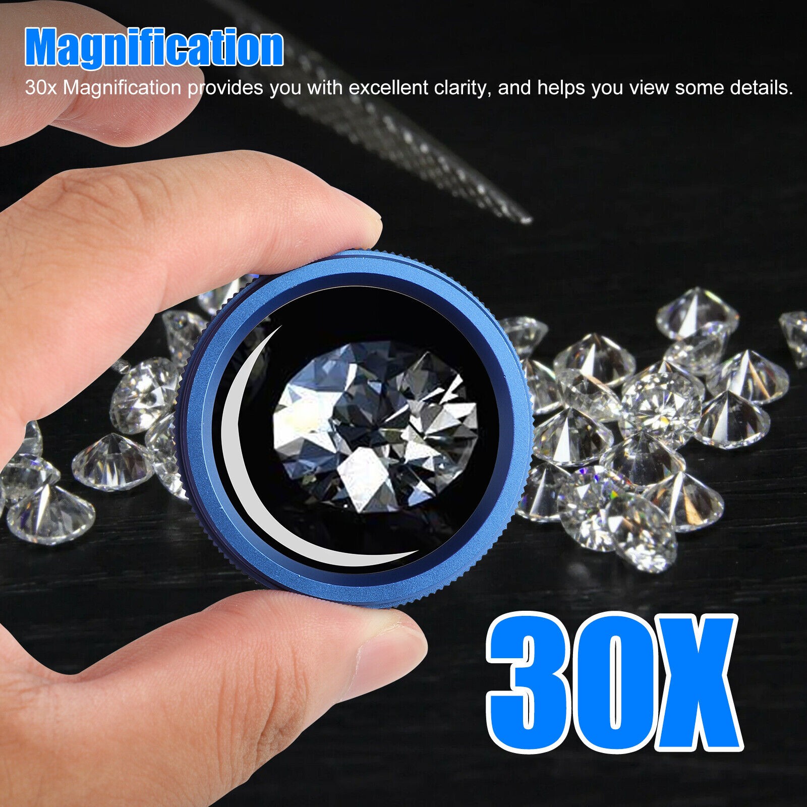 New 40X30 Magnifying Loupe Jewelry Eye Glass Magnifier Jewelers Loop Pocket USA