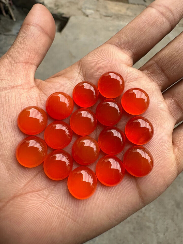 [WHOLESALE] NATURAL CARNELIAN CABOCHON ROUND SHAPE LOOSE GEMSTONE