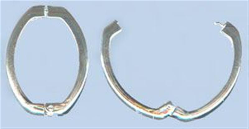 Silver Tone Hinged Necklace Shortener (1) 26mm x 20mm