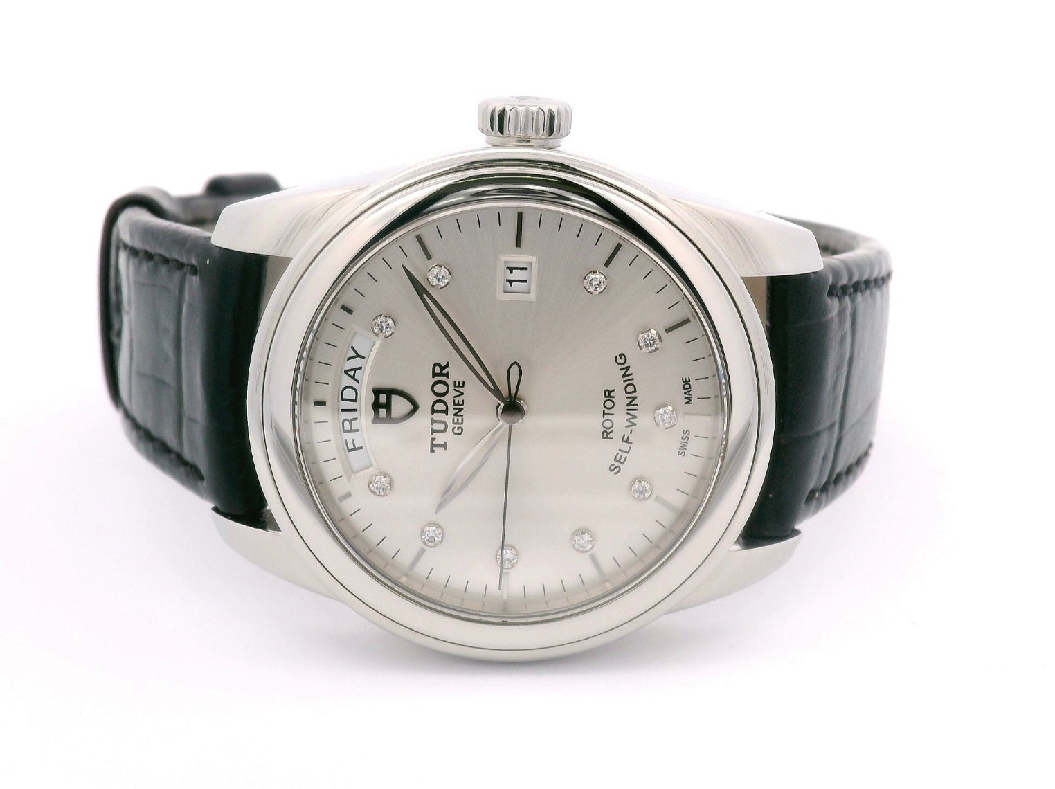 Tudor Glamour Day/Date 39mm Silver Diamond Dial Automatic Watch M56000