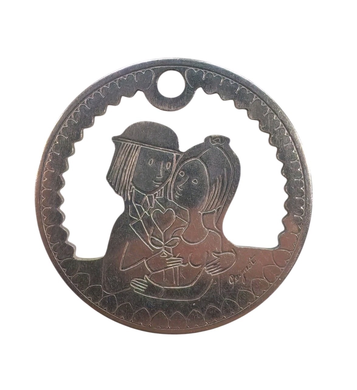 *HH* Pendant Medal The Lovers Peynet Lovers Love Les Amoureux Medal