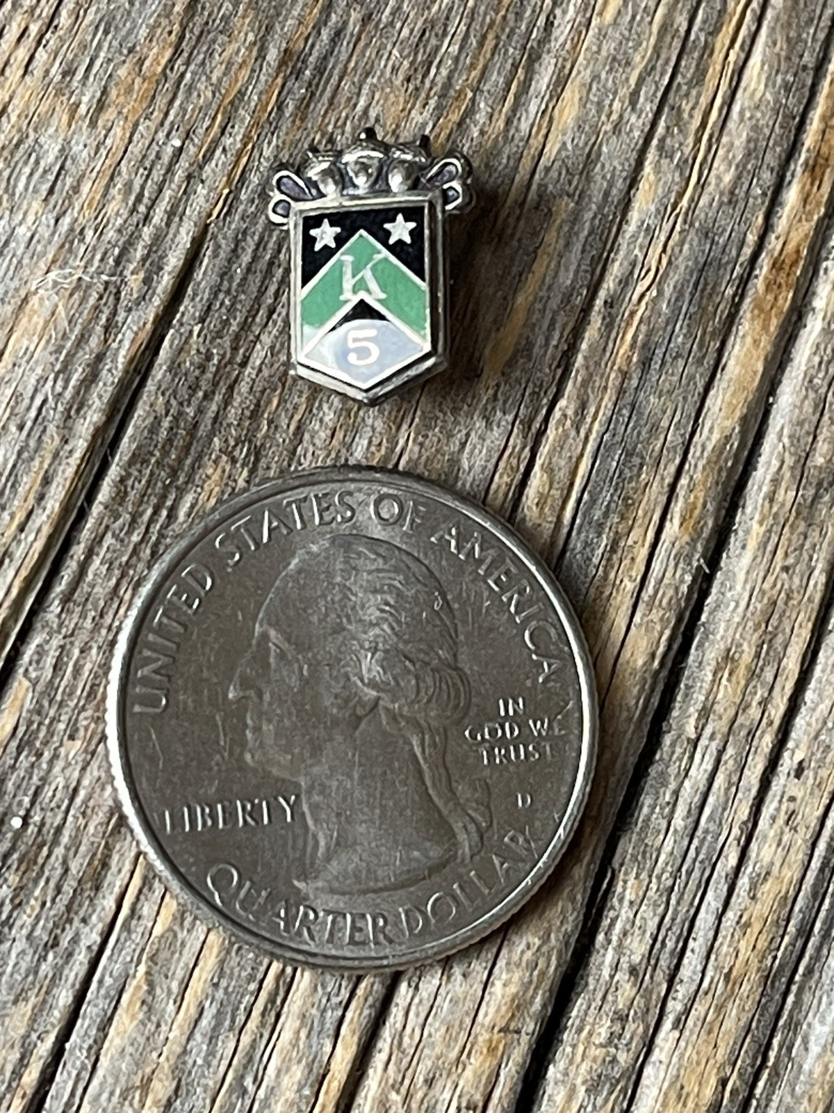 VTG S.S. Kresge Company 5 Years Service Pin Sterling K Mart Enamel Lapel Tie