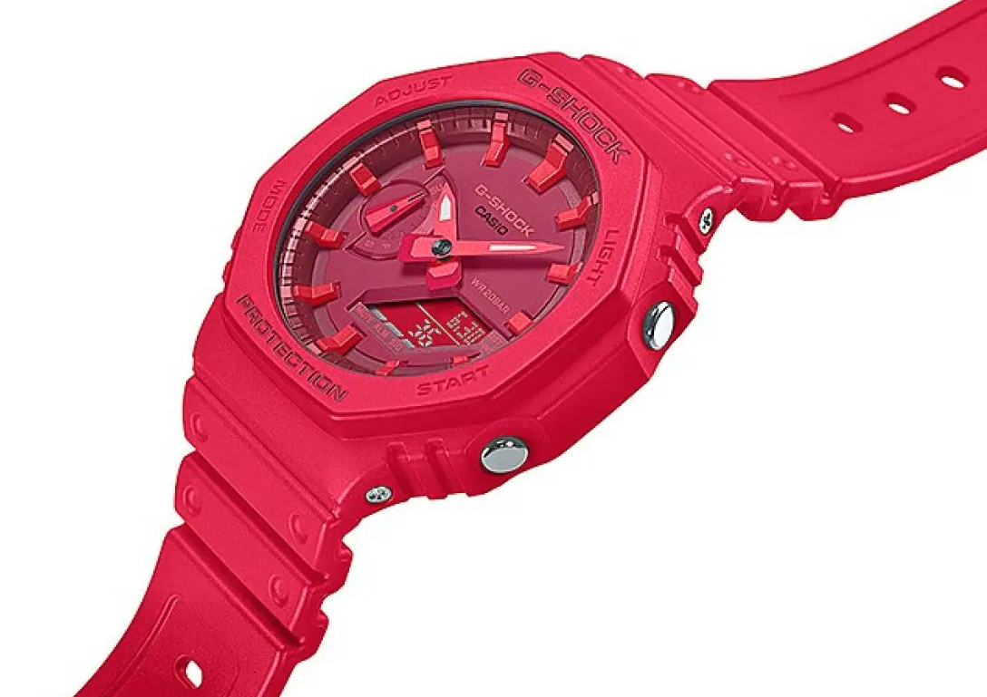Casio G-Shock Analog/Digital Red Resin Watch GA-2100-4A/ GA2100-4A