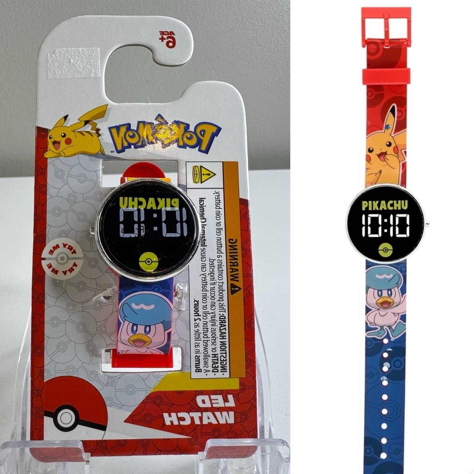 Pokemon Pikachu LED Plastic Casual Watch Red/Blue POK4433FB 2025