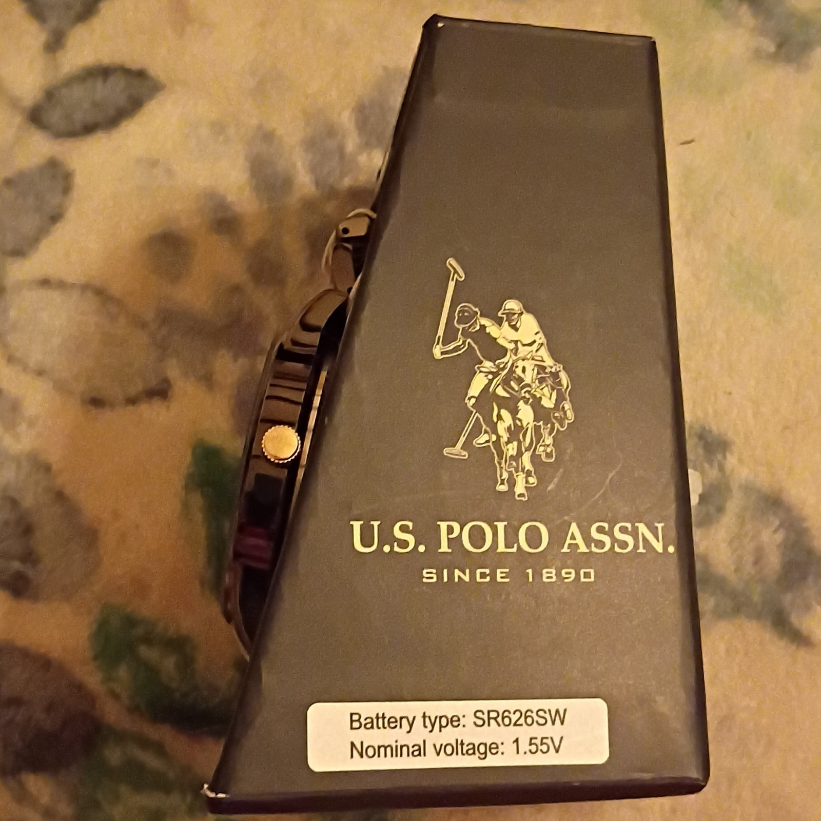 U.S. Polo Assn. Diamond Analog Quartz Watch Brown Dial Metal Bracelet w/ Box