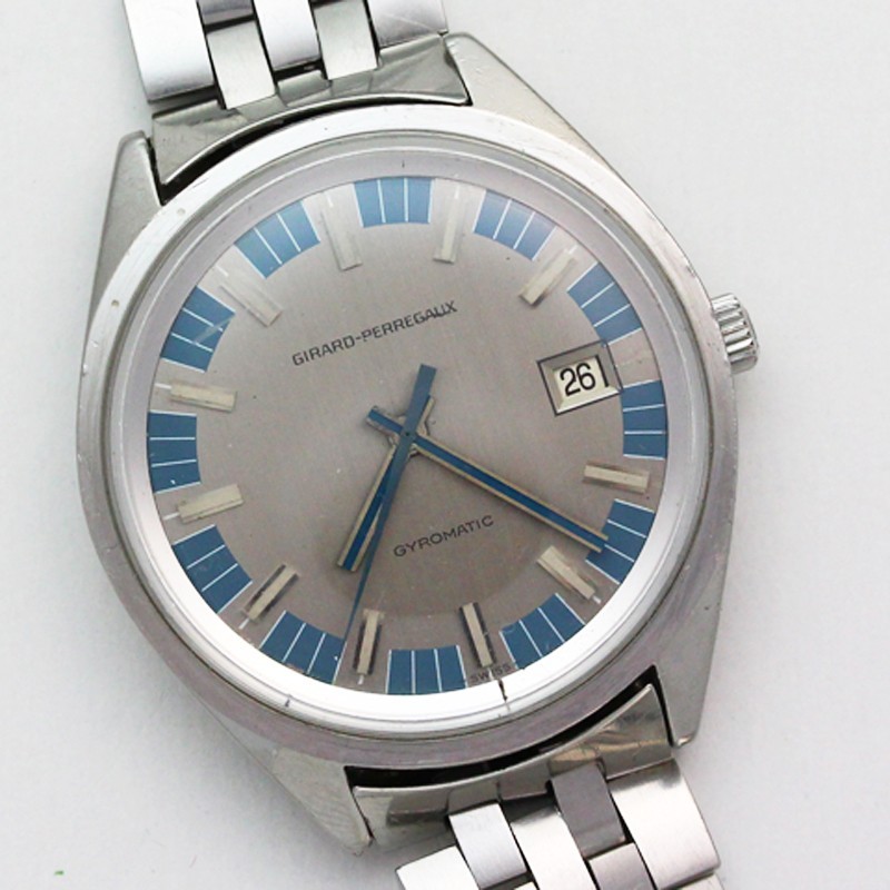Girard Perregaux Gyromatic Automatic Date 37mm Steel Unique Dial Watch 1960’s