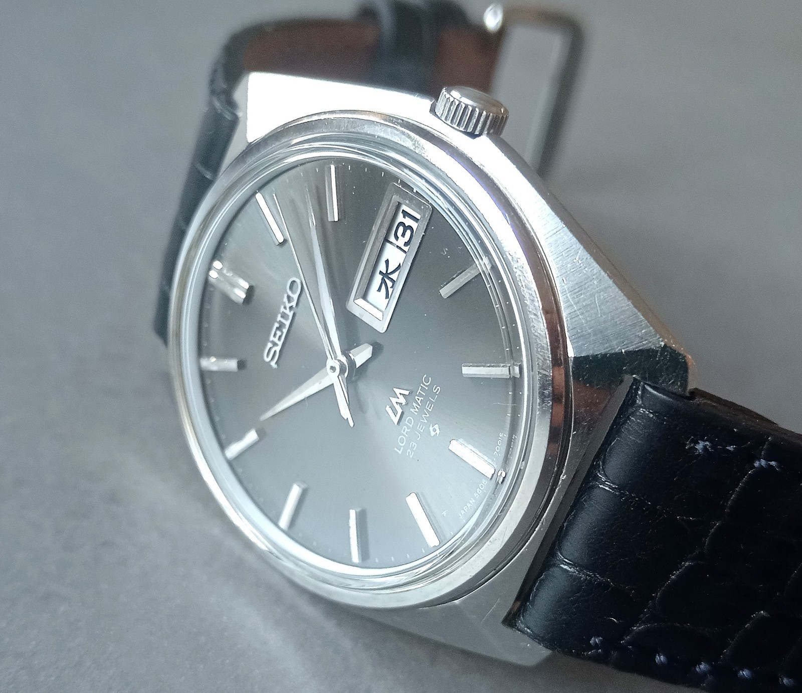 Vintage 1969 Seiko Lord Matic 5606-7000 Sun Grey Dial
