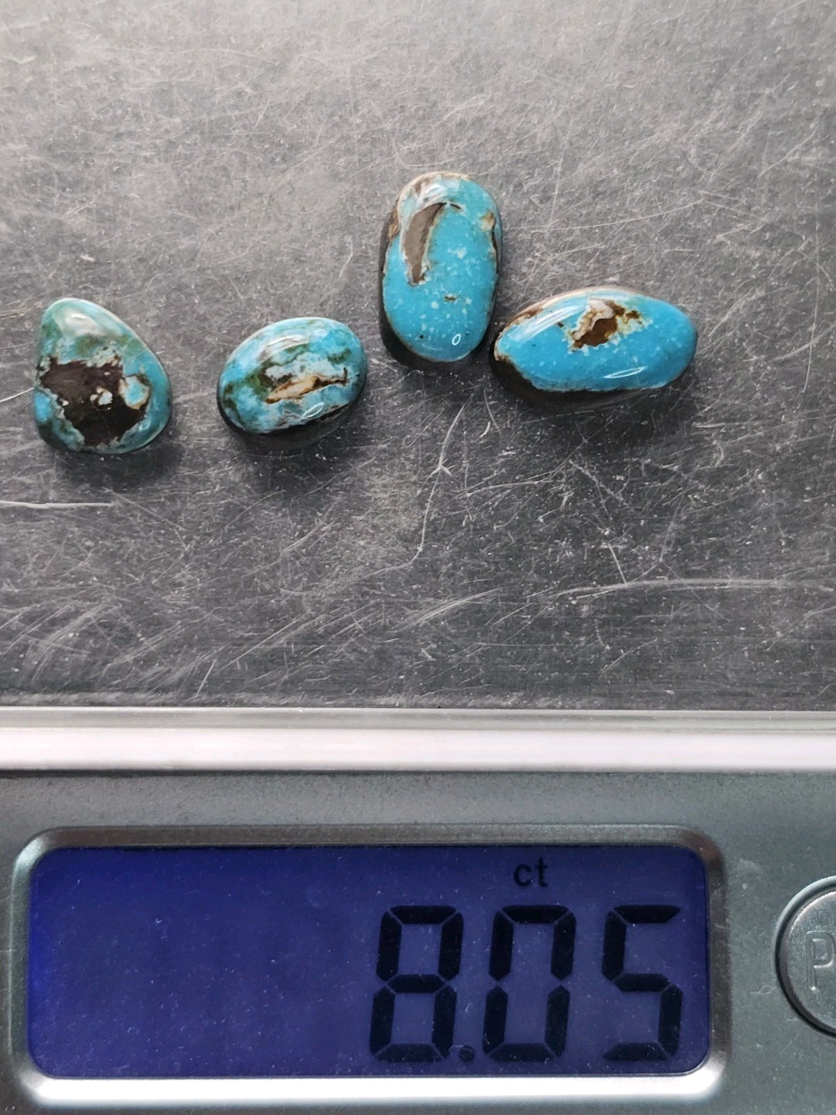 Beautiful Carico Lake Turquoise Robin Egg Blue Cab Lot. 8.05ct. Vintage Natural