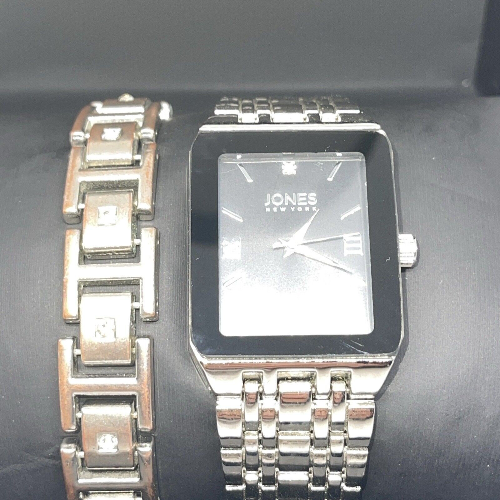 Jones NY Stainless Steel Men’s Watch Bracelet (2 Piece Set)Sleek Stylish Fashion