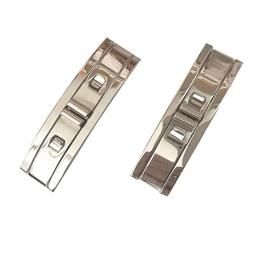 2PCS 3-6mm Stainless Steel Watch Buckle 5mm Double Pull Folding Butterfly Clasp
