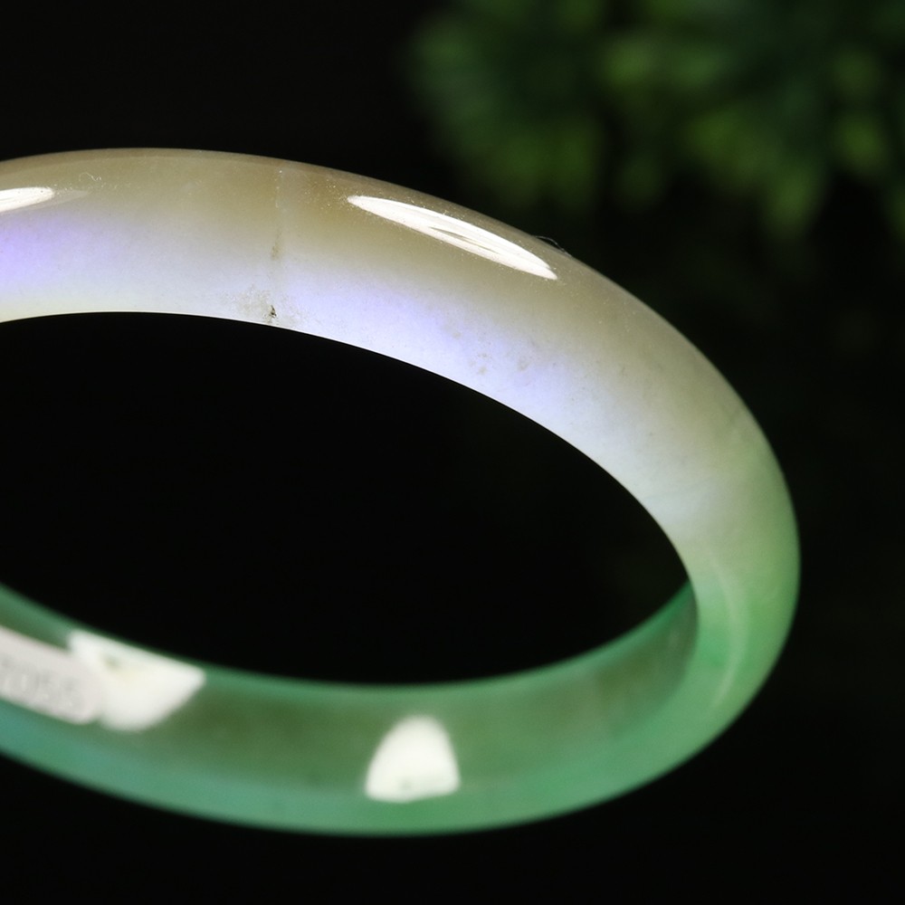 61mm Lavender Green Icy Jadeite Jade Bangle Bracelet Burma Jadeite A-14163