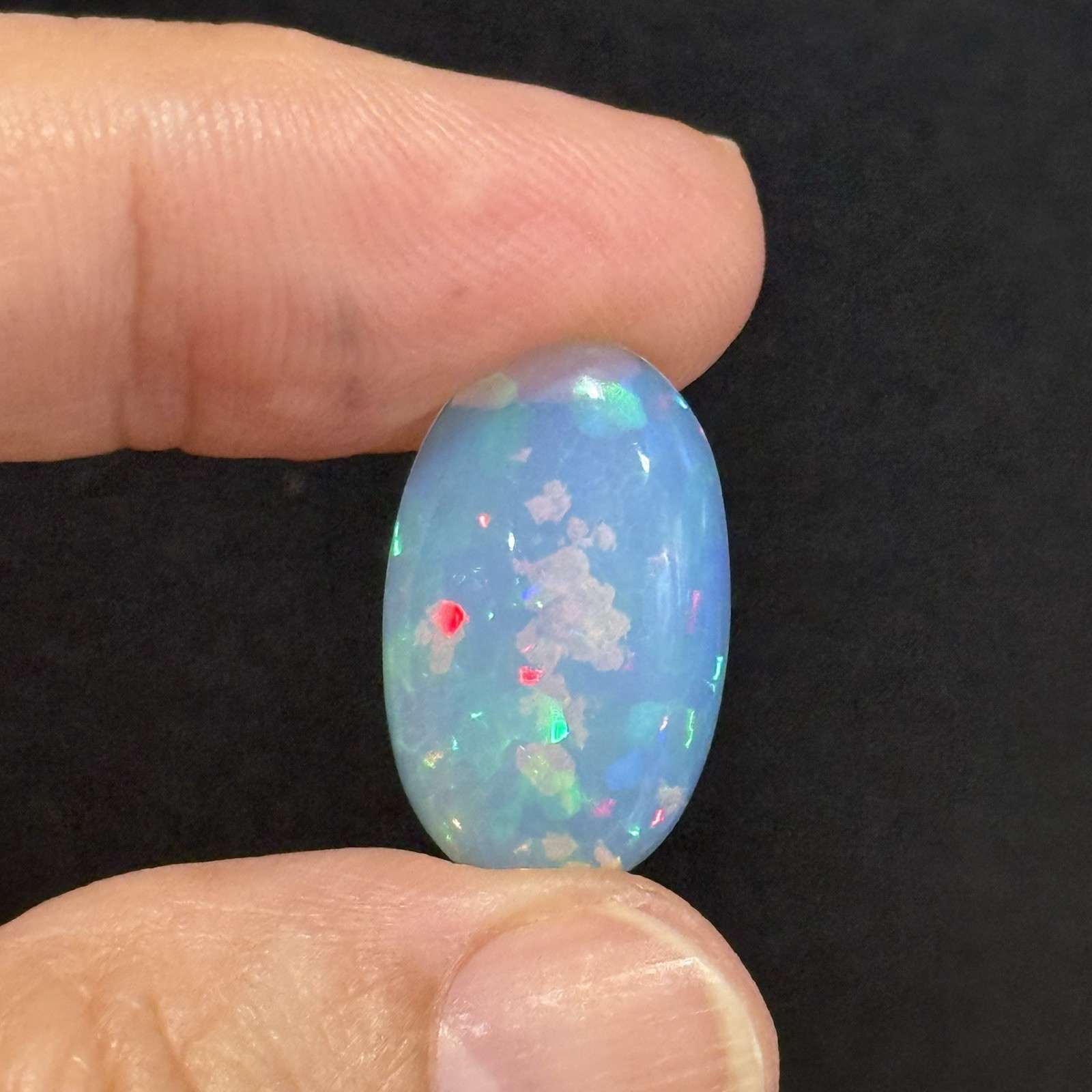 6.10ct 20.7×12.7×4.7mm Fine Galaxy Pin Fire Ethiopian Welo Opal Oval Cabochon