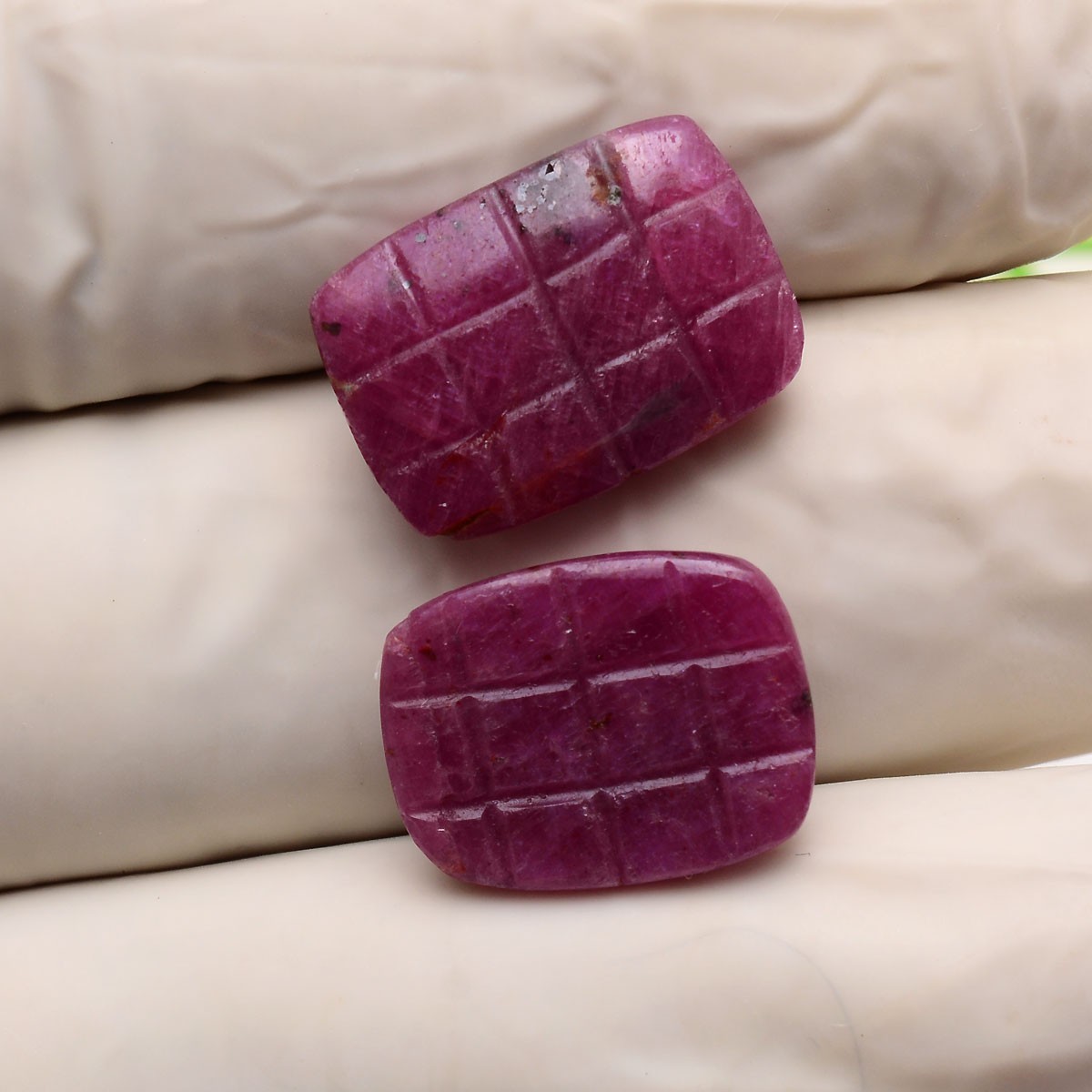 2 Pcs Natural Ruby Untreated Rare Moghul Carved Exclusive Loose Gemstones Lot