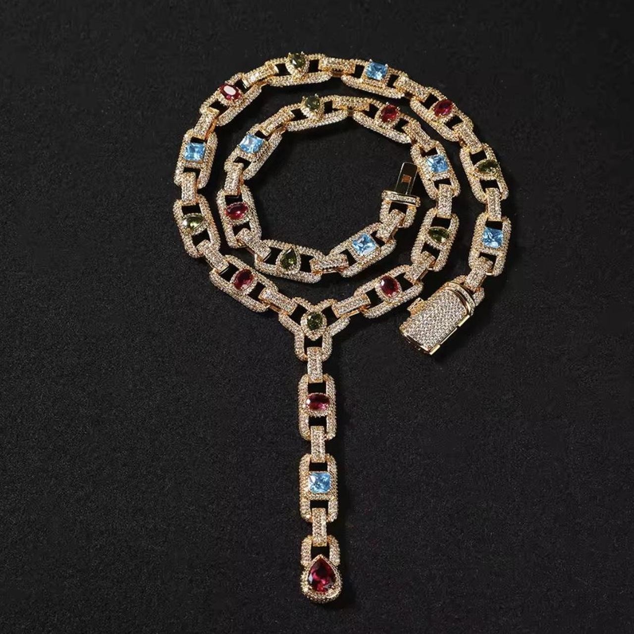 Gold Multi Coloured Necklace 19inch