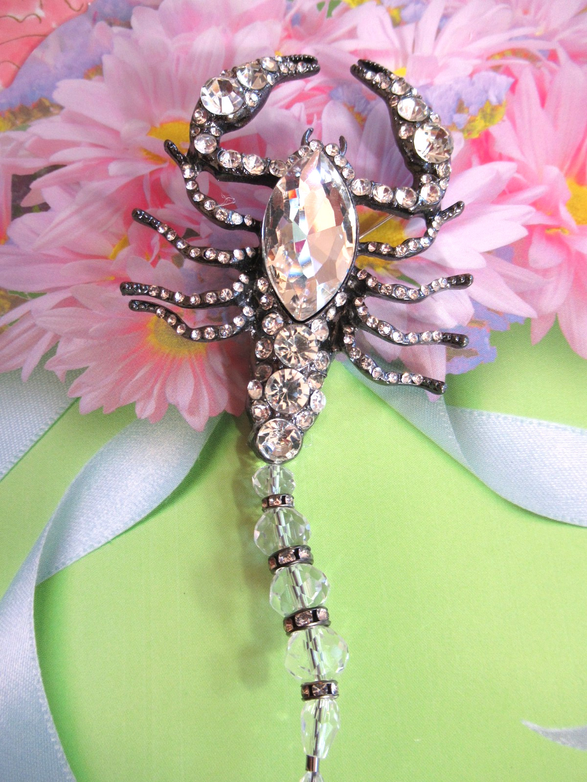LOBSTER CRAWFISH MULTI-COLOR RHINESTONES CLEAR GEMSTONE BROOCH YOU CHOOSE