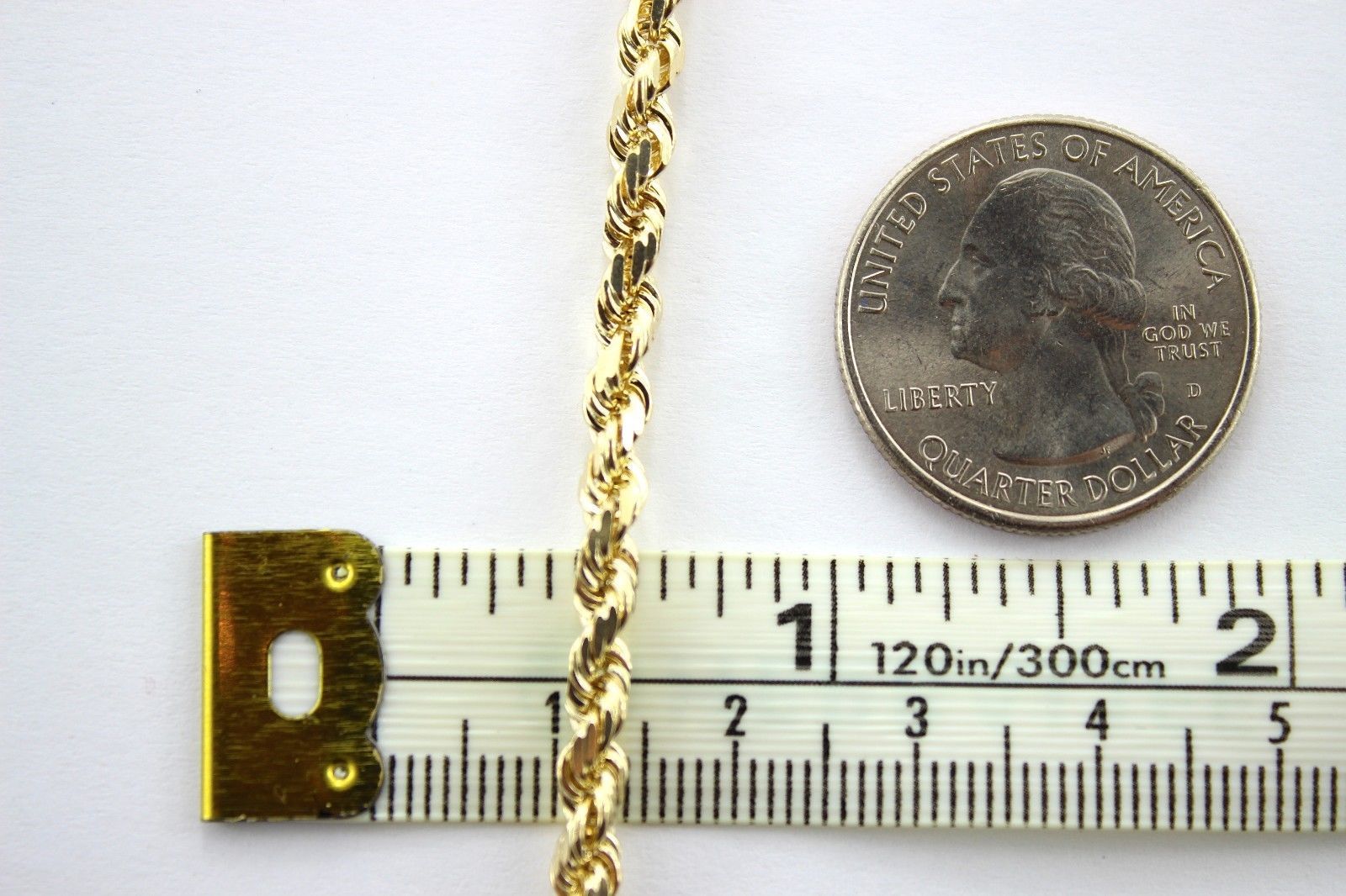 10K Yellow Gold Rope Twist Link Bracelet 2mm ~ 5mm 7″ / 8″ / 8.5″ / 9″