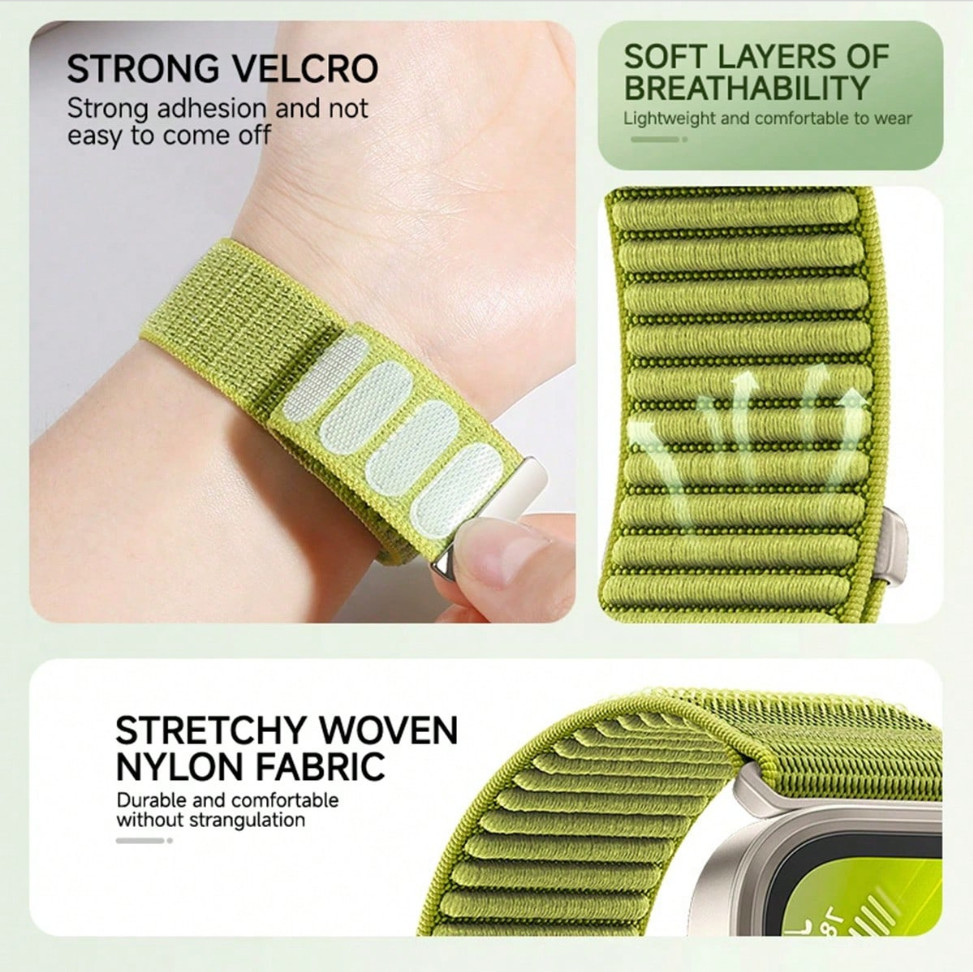 Woven Nylon Sport Band For Apple Watch Ultra 2 49mm 46mm 45mm 44mm Strap Loop