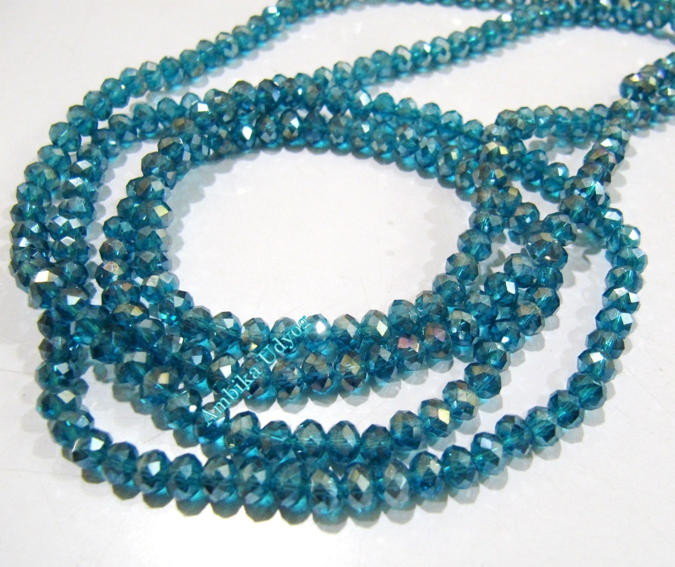 10 STRINGS- Blue Topaz Color Hydro Quartz Beads 4mm, approx 150 Beads per string