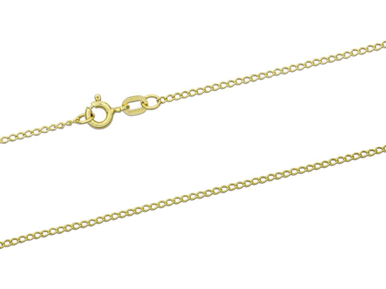 100% Genuine 9k Solid Yellow Gold Curb Link Necklace Chain 50cm BRAND NEW ITALY