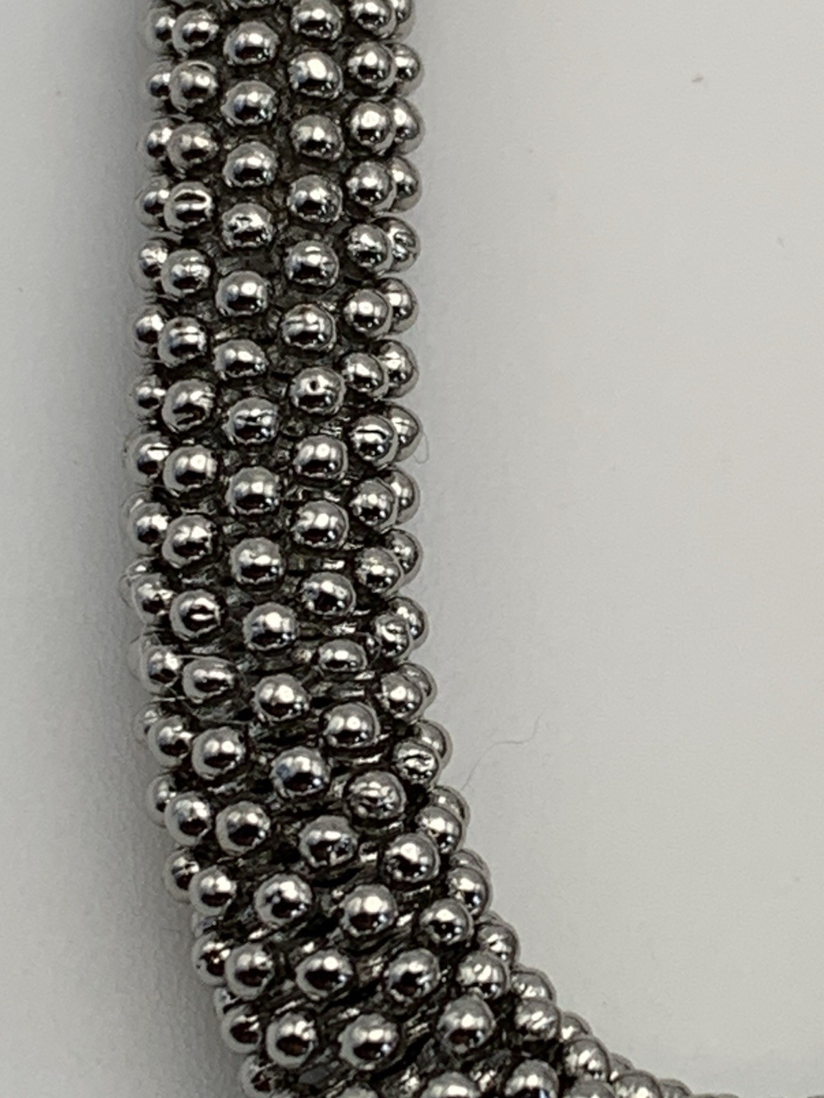 Unique Elastic Stretch Silver Tone Rhinestones Roundelle Spacer Bracelet