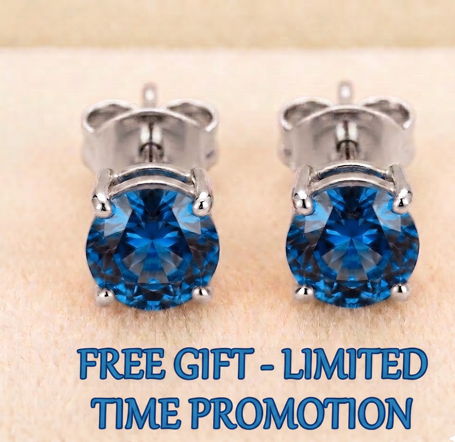 10.00 Ct Certified Blue Diamond Pendant, Tariffs FREE & Matching Studs