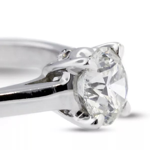 Engagement Ring 14K White Gold Classic 1.79 Carat Round Lab-Grown Diamond G SI1