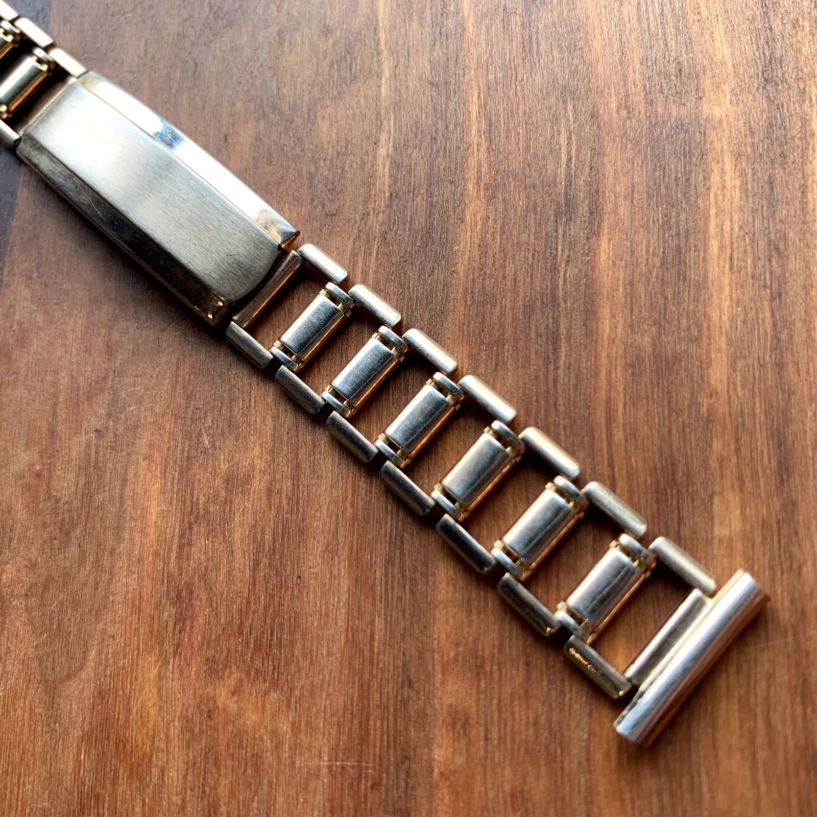 Vintage NOS Brite 16mm Gold Filled Ladder Style Sliding Clasp Bracelet