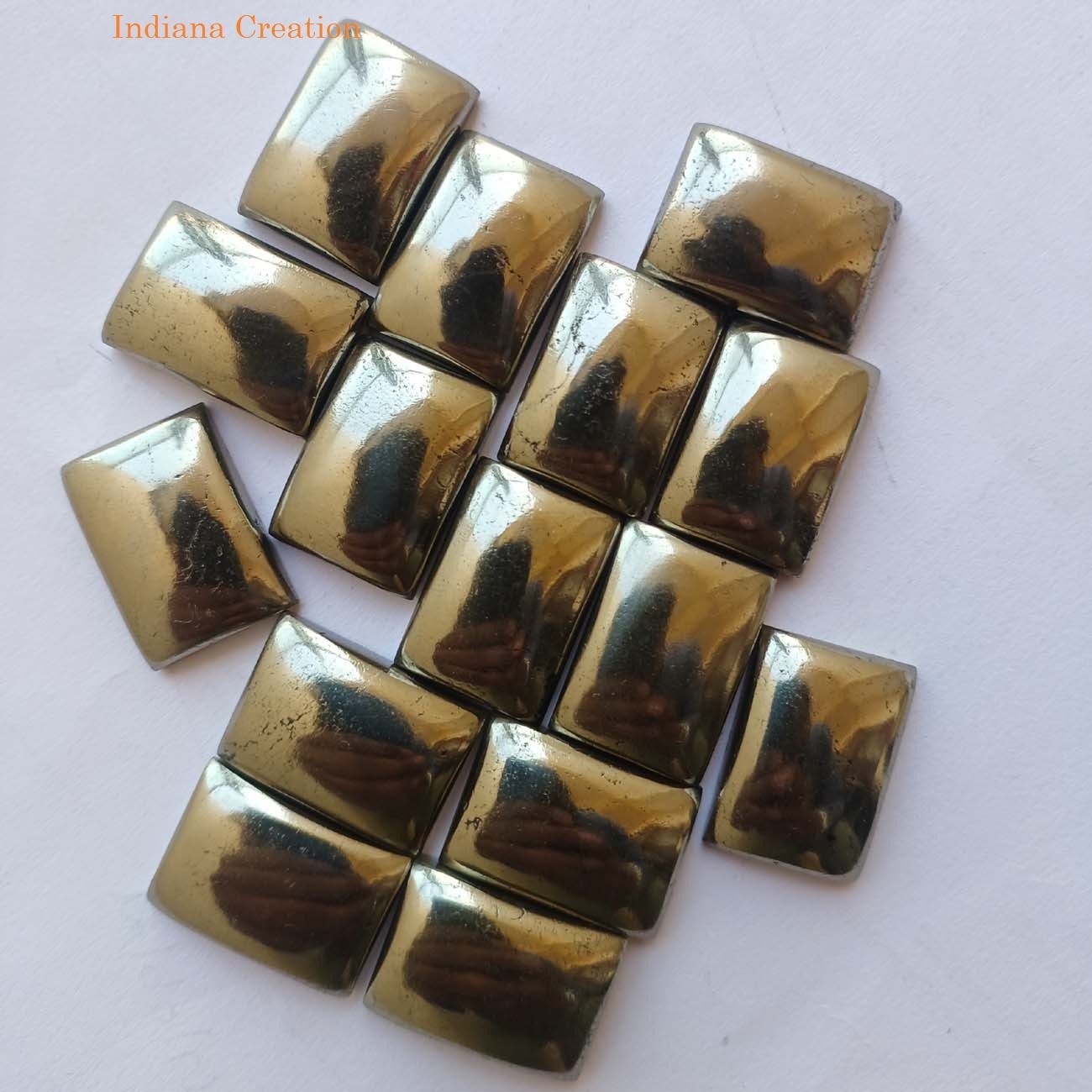 Natural Pyrite Rectangle Cabochon 6x8mm To 20x25mm Loose Gemstone