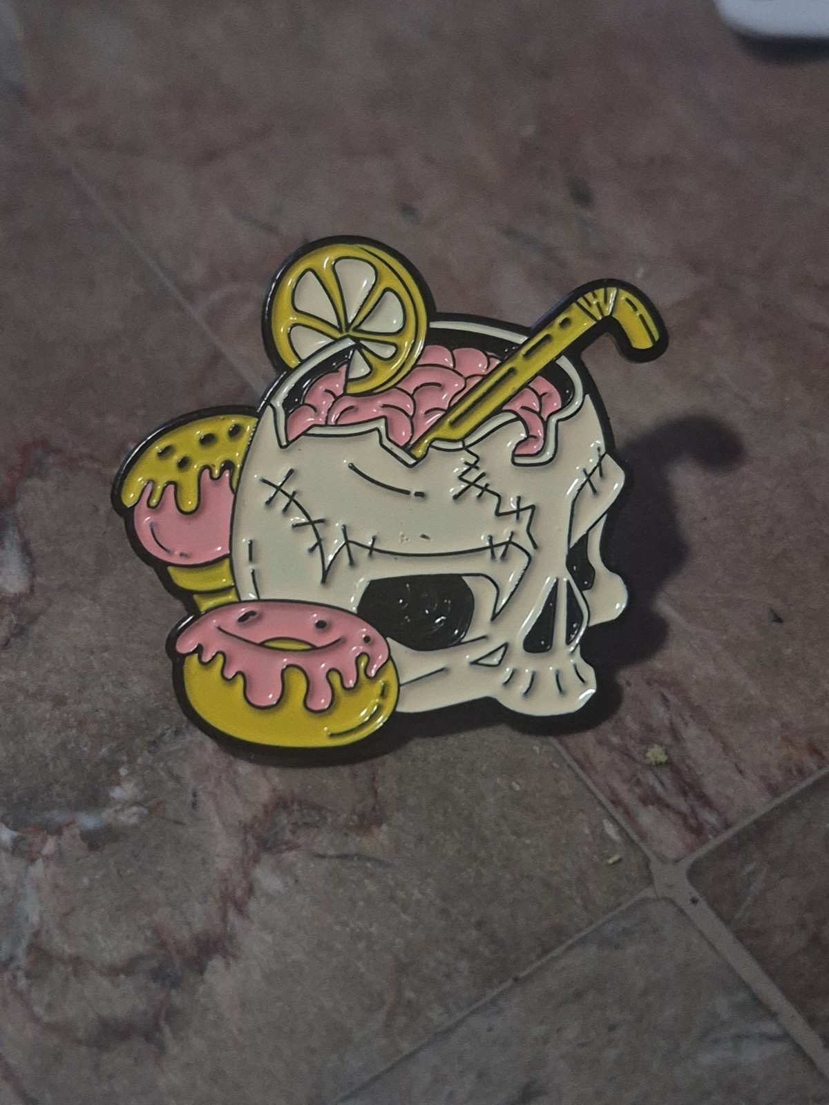 Trippy ☠️ Skull 💀🥀 Punk Emo Goth Witch Enamel Pin Hot Topic Spencer’s