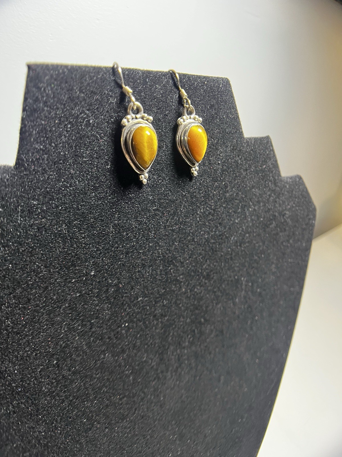 Lot of 3 Pairs Vintage 925 Sterling Silver Cabochon Dangle Earrings Boho