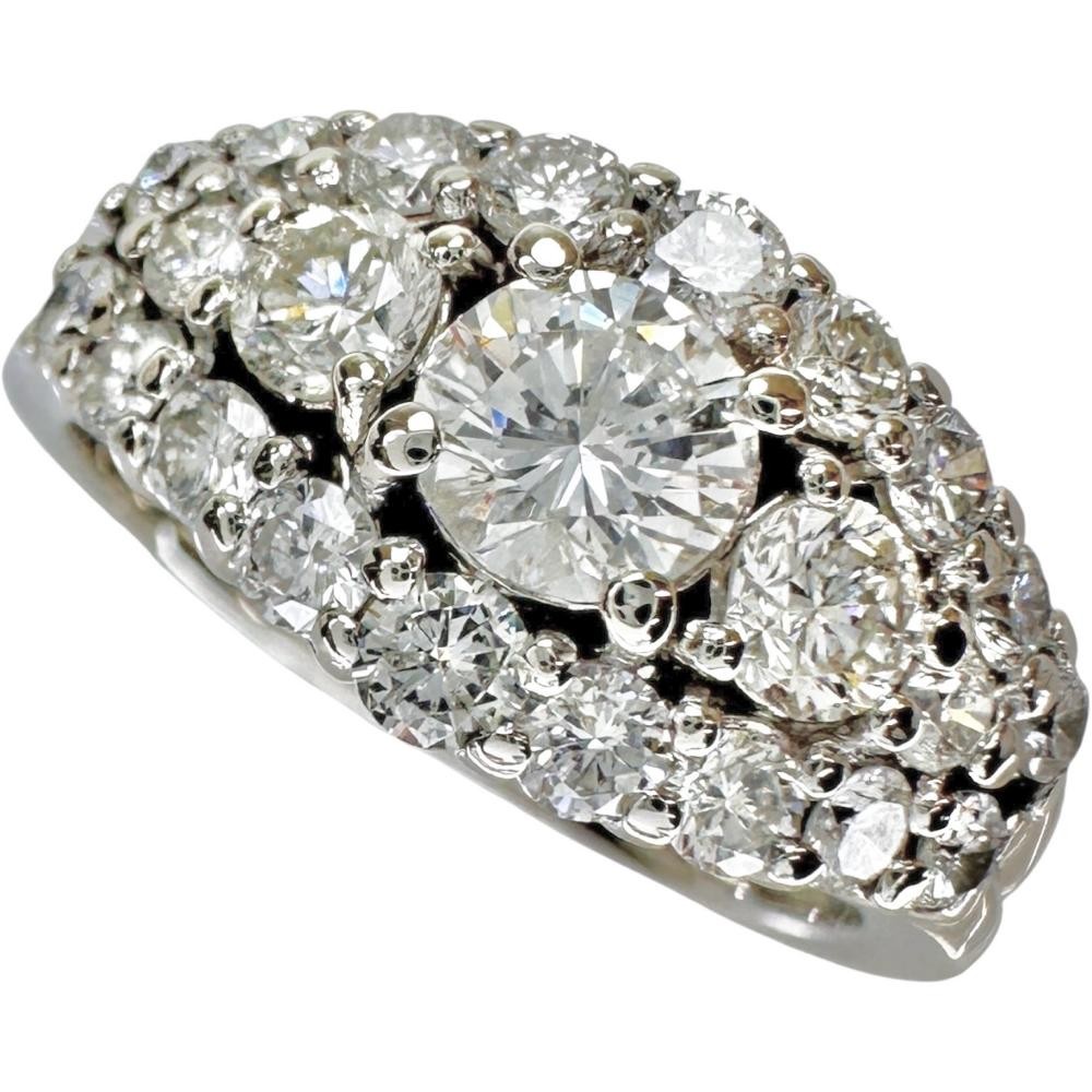 US 5.5 Diamond (estimated H-SI2 clarity) 0.36ct diamond 0.94ct Ring Pt900Pla…