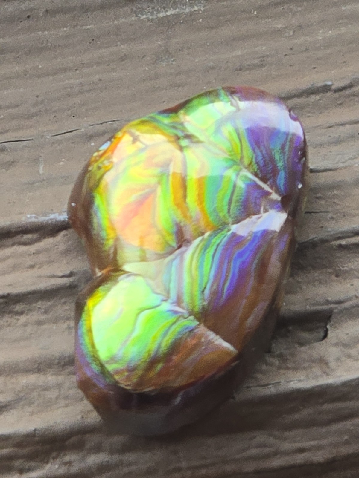 Dancing Rainbow Fire Agate Gem 6.7 Ct Original Hand Carved Natural Arizona Gem