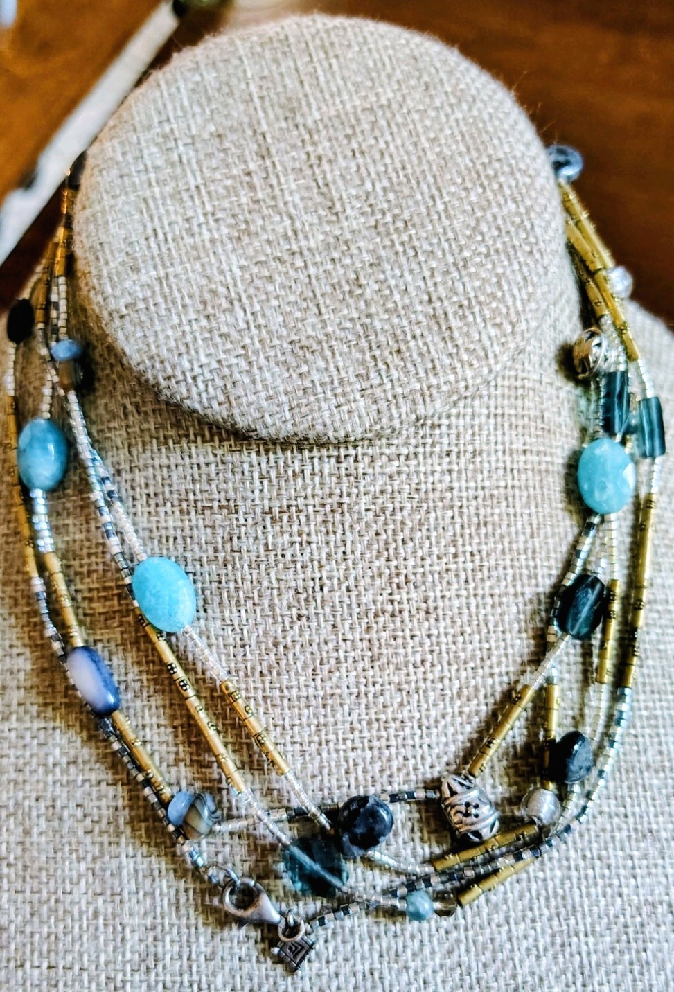 Authentic SILPADA “Olivia” Necklace Sterling Silver Blue Quartz Kyanite 60″
