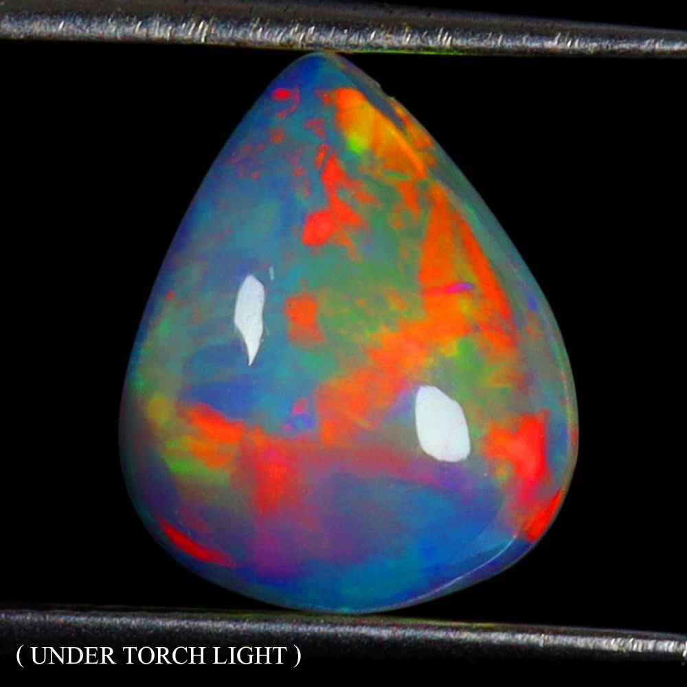 Pear AAA Floral Flash Play Of Color Crystal Fire Opal 2.60ct 12x10mm Gemstone