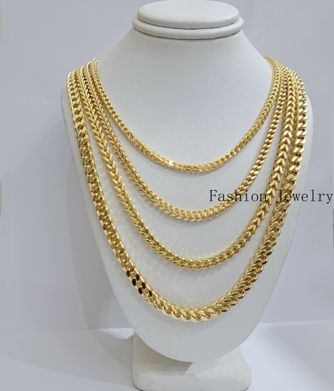 Real 10k Gold Chain Franco Mens Necklace 20″-28″ Inch 3mm-5mm 10kt Yellow,STRONG