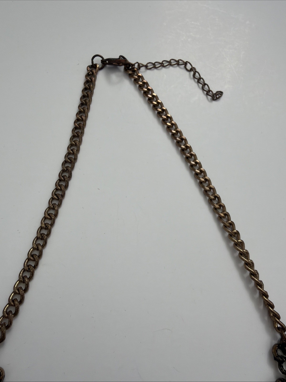 Vintage Style Bronze Filigree Floral Bib Necklace Statement Boho Cottagecore