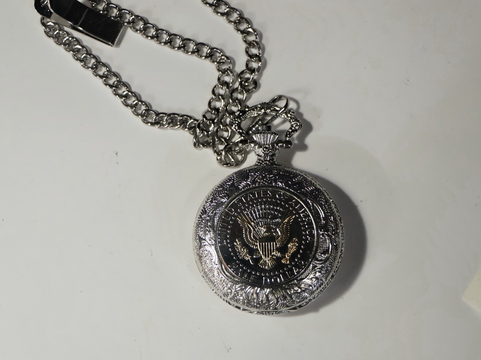 American Coin Treasures Presidential Seal Half Dollar Pocket Watch.