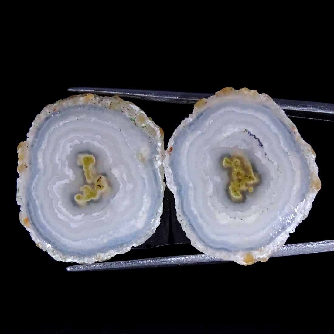 61.50Cts Natural Druzy White Solar Quartz Gemstone Pair For Earrings Making