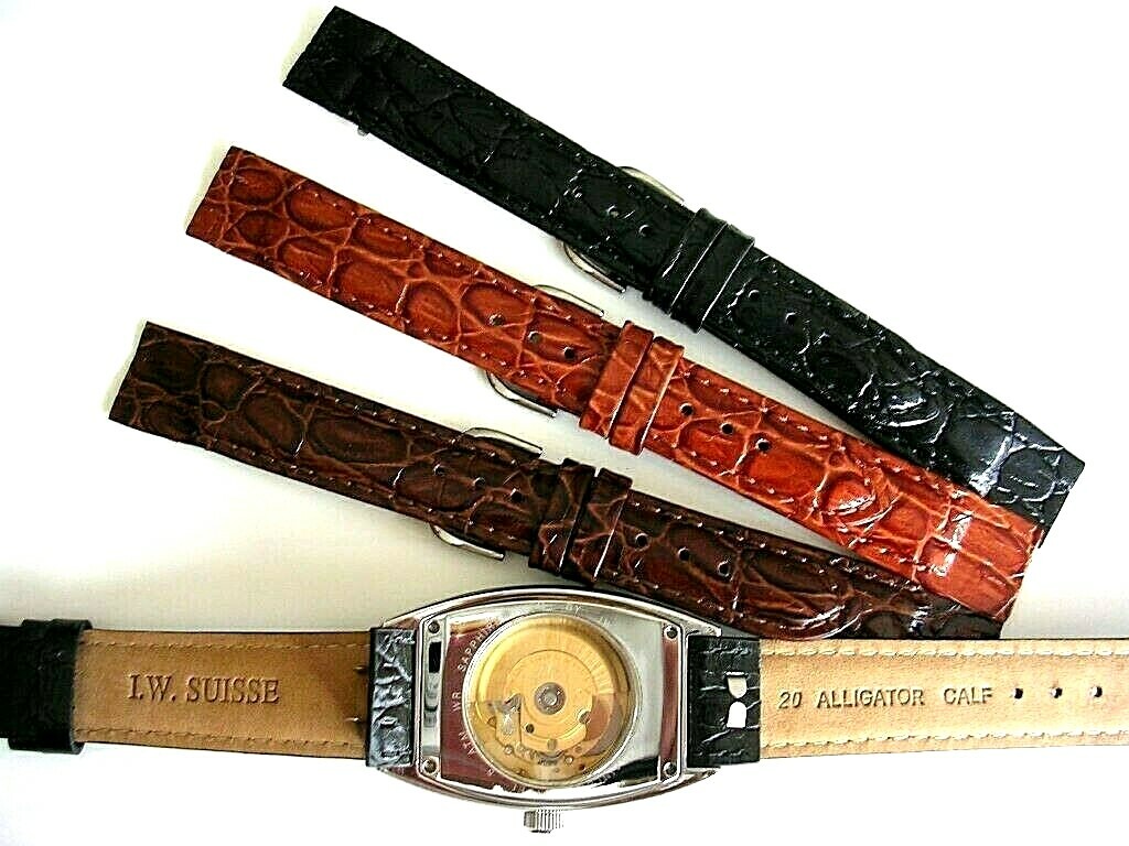 Open End wire lug 16 17 18 19 20 Gen Alligator calf watch band strap IW SUISSE