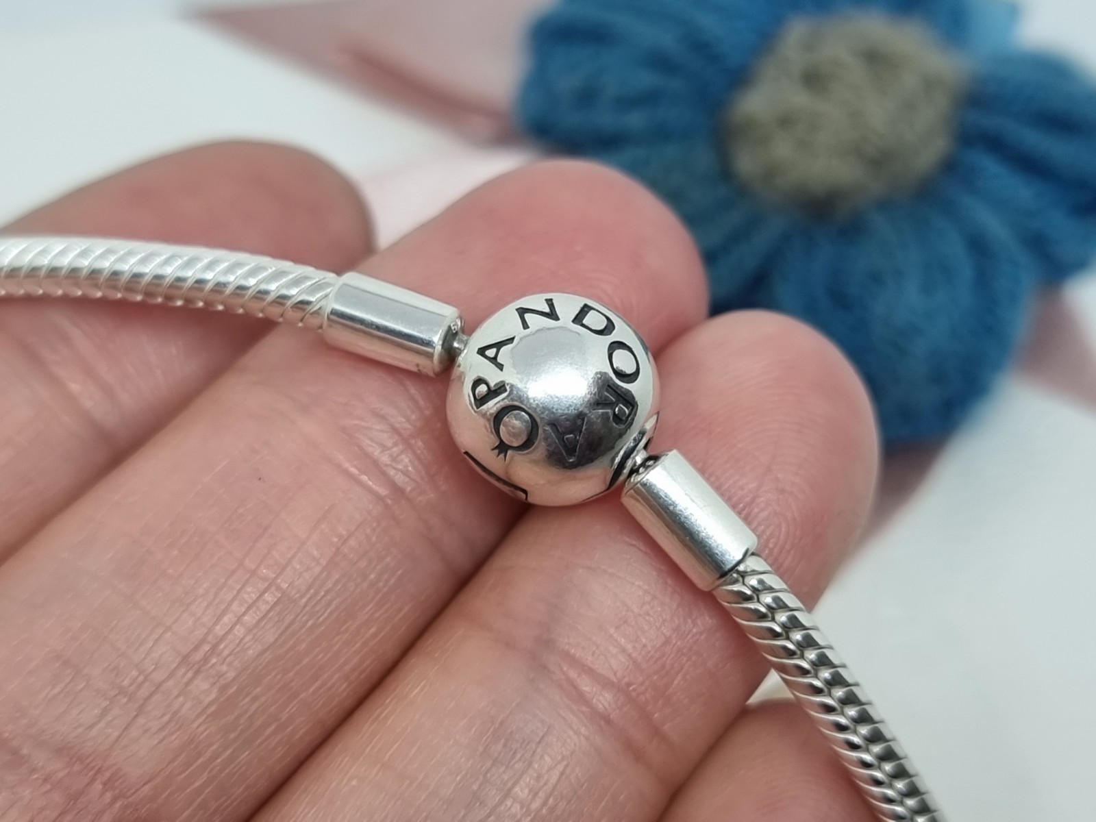 NEW Genuine Pandora Moments Logo Ball Clasp Snake Chain Necklace BOXED 💕 40cm